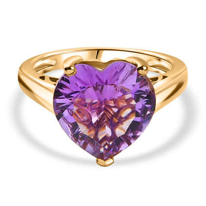 D'Joy AA Rose De France Amethyst Ring 925 Silber Gelbes Gold (Gr&ouml;&szlig;e 19.00) ca. 5,41 ct