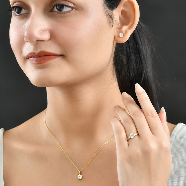 D'Joy Moissanit Schmuckset, 925 Silber vergoldet - 2,48 ct. image number 3