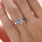 Tansanit-Ring, 925 Silber platiniert  ca. 0,99 ct image number 2
