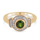 Natürlicher Chromdiopsid und Zirkon Ring 925 Silber vergoldet  ca. 0,81 ct image number 0