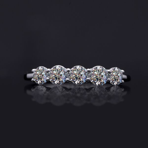 LUXURIANT SGL zertifizierter VS-EF Labor Diamant Half Eternity Ring in 585 Wei&szlig;gold - 1 ct. image number 12