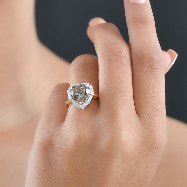 LUXURIANT DIAMOND - AAA Turkizit, Lab Grown Diamant Ring 417 Gold (Gr&ouml;&szlig;e 20.00) ca. 5,51 ct image number 2