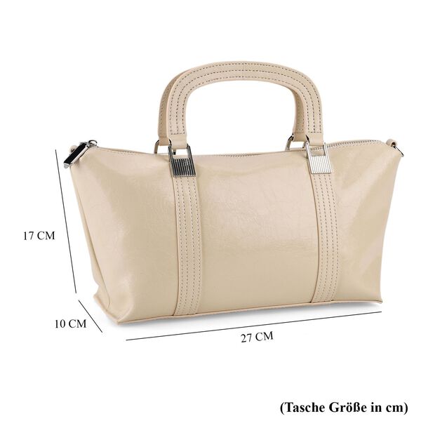 Klassische Leder Crossbody Tasche im Clean Chic Look 27 x 17 x 10 cm Cremewei&szlig; image number 8