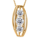 Moissanit Schmuckset 925 Silber 750 Gelbgold Vermeil ca. 1.58 ct