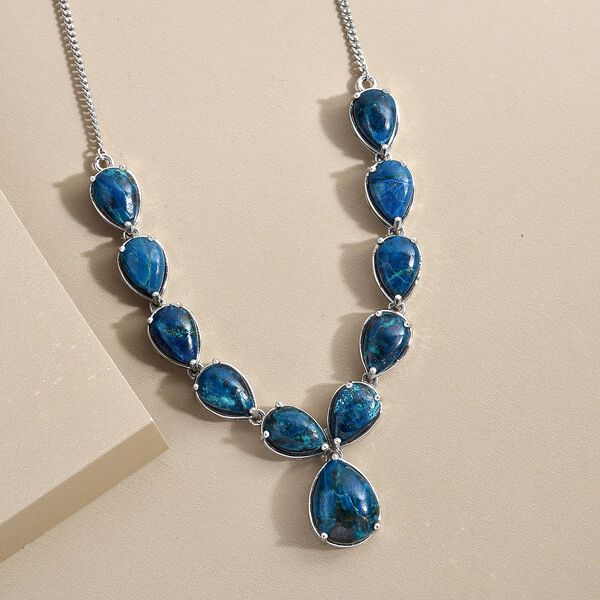 Nat&uuml;rliche Tafelberg Shadowkite Halskette, ca. 45 cm, 925 Silber platiniert ca. 41.85 ct image number 3