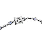 Tansanit und weißes Zirkon-Armband, ca. 19 cm, 925 Silber platiniert ca. 2,11 ct image number 3