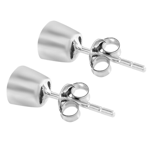 Handgefertigte Polki Diamant Solitär-Ohrstecker in Silber image number 3