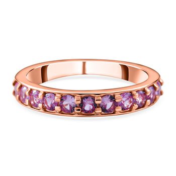 AA Rosa Saphir Ring, 925 Silber ros&eacute;vergoldet, (Gr&ouml;&szlig;e 20.00) ca. 0.94 ct