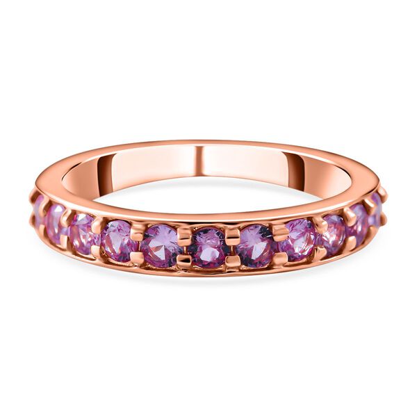 AA Rosa Saphir Ring, 925 Silber ros&eacute;vergoldet, (Gr&ouml;&szlig;e 20.00) ca. 0.94 ct