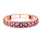 AA Rosa Saphir Ring, 925 Silber rosévergoldet, (Größe 20.00) ca. 0.94 ct