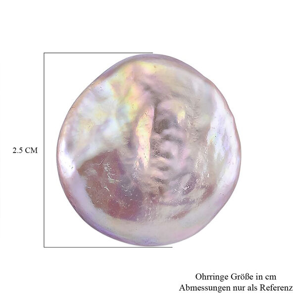 Lila S&uuml;&szlig;wasser Perle Ohrringe Reiner Edelstahl Gelb image number 5