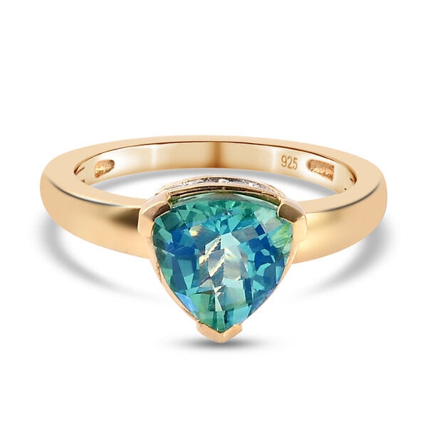 Pfau Triplett Quarz und wei&szlig;er Zirkon-Ring - 2,09 ct.