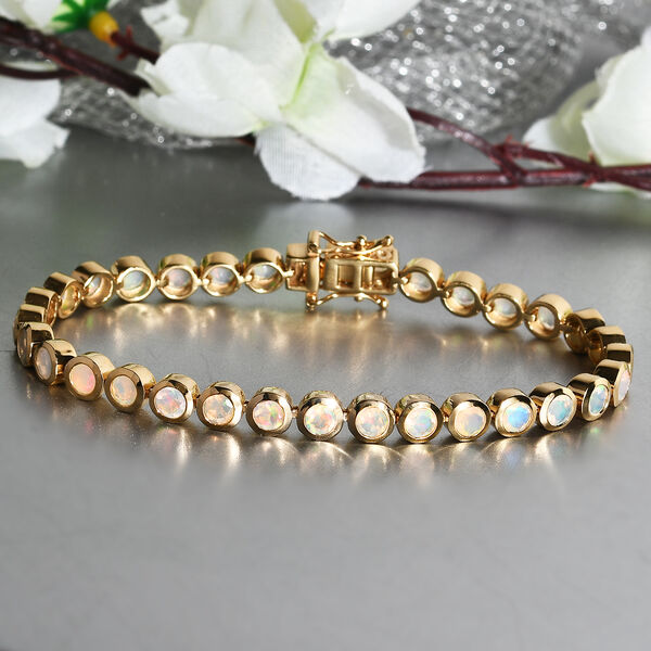 Nat&uuml;rliches, &auml;thiopisches Opal-Armband in Silber image number 2