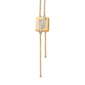 GP Art Déco Kollektion- Diamant und Kanchanaburi blaue Saphir-Halskette, 45cm - 0,22 ct.