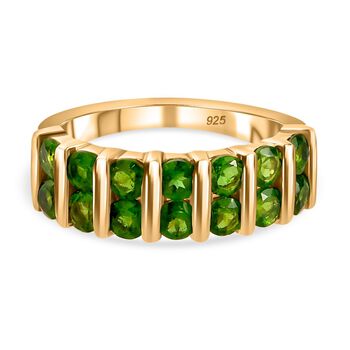 Nat&uuml;rlicher Chromdiopsid Ring 925 Silber vergoldet (Gr&ouml;&szlig;e 16.00) ca. 1,97 ct