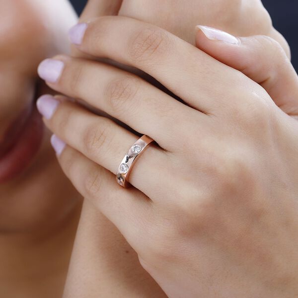 Moissanit Ring, 925 Silber Ros&eacute;gold Vermeil, ca. 0,83 ct image number 9