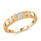Moissanit Ring 925 Silber Gelbgold Vermeil (Größe 16.00) ca. 0,33 ct