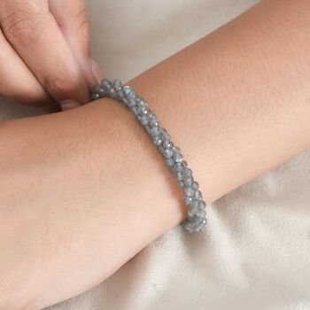 Labradorit Armband, ca. 19 cm, 925 Silber rhodiniert ca. 36.43 ct