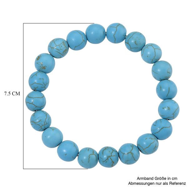 Blau rekonstituierter Howlith Armband Flexibel, ca. 192.50 ct image number 5