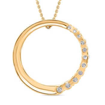 LUXURIANT DIAMOND - Lab Grown Diamant SI-GH SGL zertifiziert Schmuckset 925 Silber Gelbgold Vermeil ca. 0,50 ct.