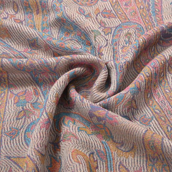 Luxuriöser Merino-Seide Jacquard-Schal, 70 x 200 cm, Rosa image number 6