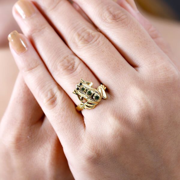 GP Trifono Kollektion-Natürlicher Chromdiopsid, schwarzer Spinell und Kanchanaburi blauer Saphir-Ring - 0,17 ct. image number 3