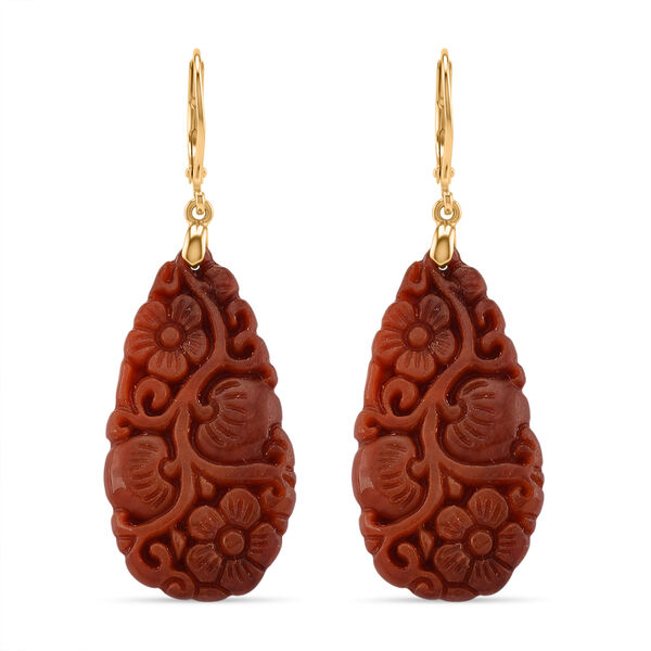 D'Joy rote Jade Ohrringe - 35 ct.