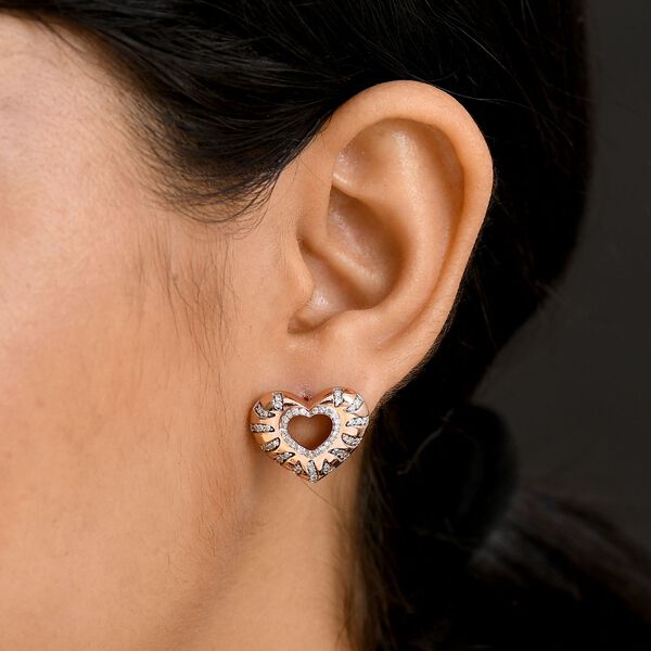 LUXURIANT SI Labor Diamant Ohrringe, 925 Silber mit E-Beschichtung Ros&eacute;gold - 0,50 ct. image number 3