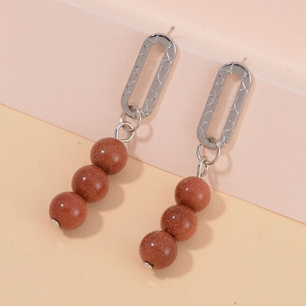 Goldene Sonnenstein-Ohrringe - 25 ct. image number 2