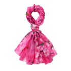 LA MAREY 100% Maulbeerseide Seidenschal, 110cm x 180cm, Pfirsich mit Blumenmuster