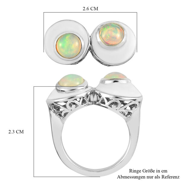 Nat&uuml;rlicher &Auml;thiopischer Opal Ring 925 Silber platiniert  ca. 1,02 ct image number 6