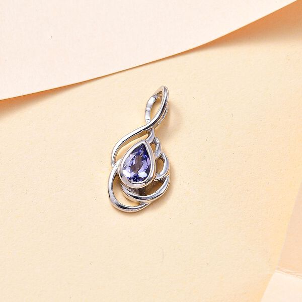 Tansanit Anh&auml;nger, 925 Silber platiniert - 0,35 ct. image number 2