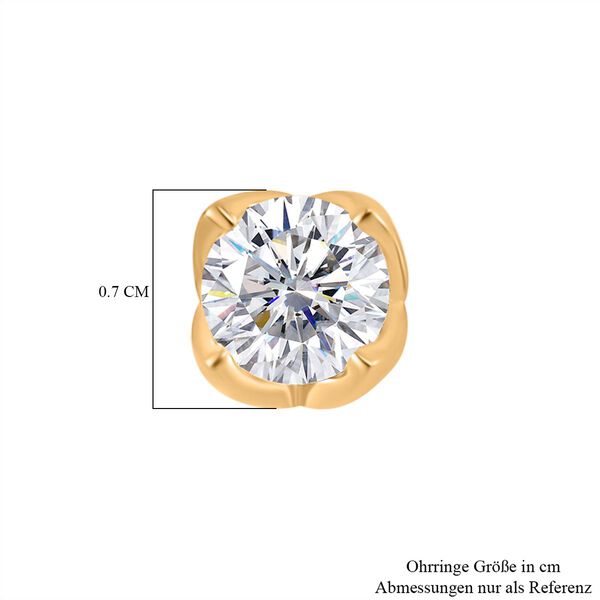 Moissanit Ohrringe, 925 Silber 750 Gelbgold Vermeil - 1,60 ct. image number 6