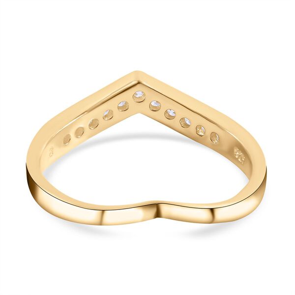 LUSTRO STELLA - Wei&szlig;er Zirkonia-Ring, 925 Silber vergoldet - 0,18 ct. image number 4