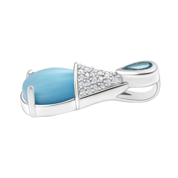 D'Joy Larimar, Himmelblauer Topas Anhänger 925 Silber rhodiniert ca. 2,78 ct. image number 4