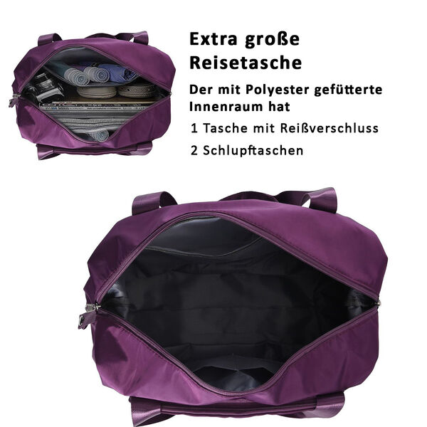 Faltbare Nylon-Reisetasche, Lila image number 4