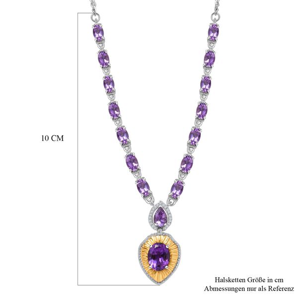 AA Marokkanische Amethyst und Zirkon-Halskette, 45 cm - 9,13 ct. image number 6