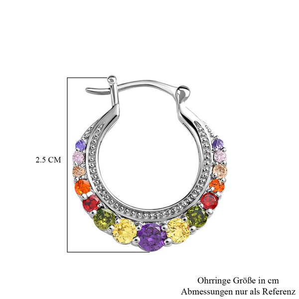 Mehrfarbig, Gelbe Zirkonia Ohrringe, Messing platiniert ca. 4.08 ct image number 6