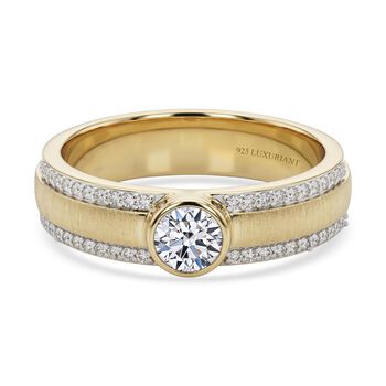LUXURIANT DIAMOND - Lab Grown Diamant SI-GH Ring 925 Silber 750 Gelbgold vermeil (Gr&ouml;&szlig;e 19.00) ca. 0,51 ct