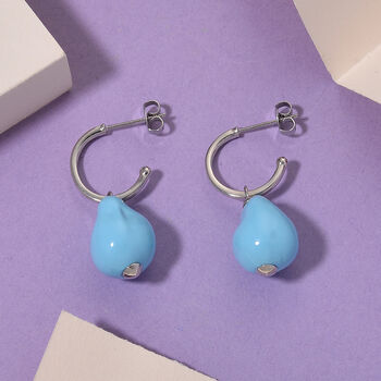 EVER TRUE Sleeping Beauty T&uuml;rkis farbe Muschelperle Ohrringe Nickelfreies Messing rhodiniert