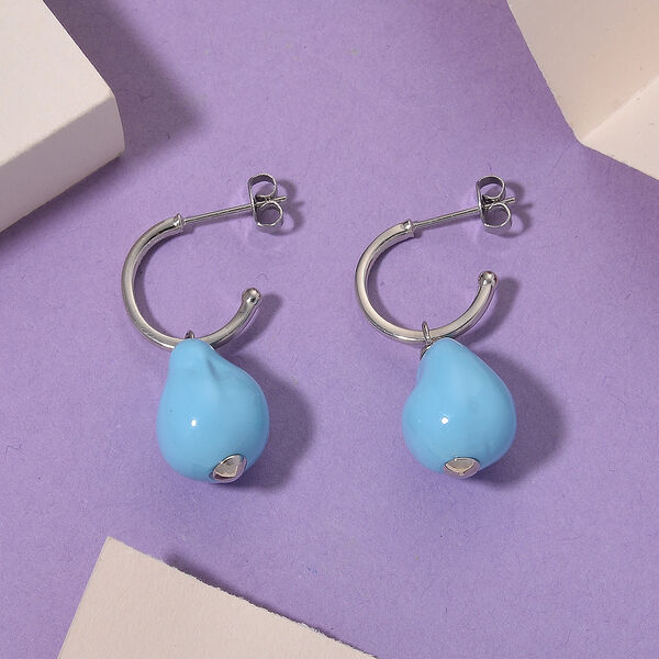 EVER TRUE Sleeping Beauty T&uuml;rkis farbe Muschelperle Ohrringe Nickelfreies Messing rhodiniert image number 1