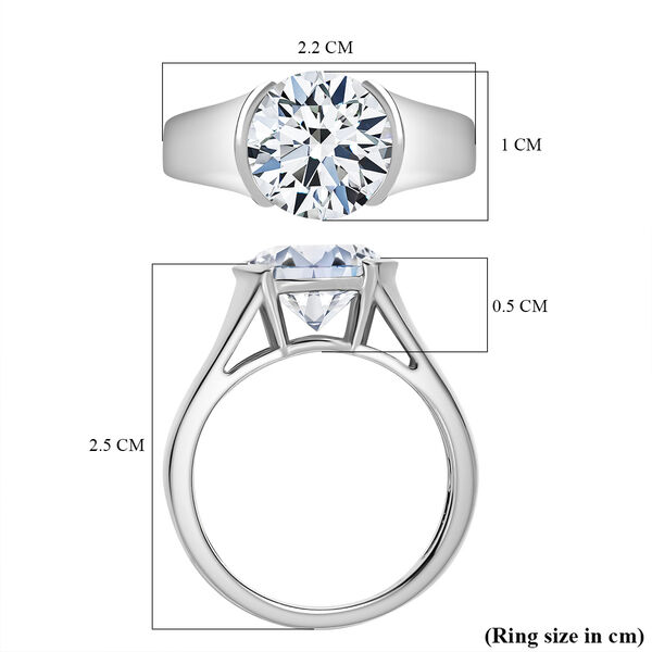 Moissanit Ring, 925 Silber rhodiniert - 2,97 ct. image number 7