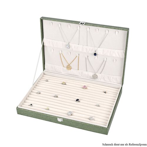 XL Premium Schmuckbox, 40x28x6 cm, grün image number 0