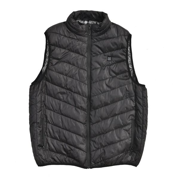 Beheizbare Weste mit 4 Heizzonen, inkl 5000Mah Solar Powerbank, Schwarz