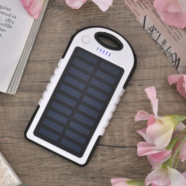 Solarbetriebene Powerbank mit USB Anschluss, Wei&szlig; image number 12
