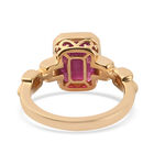 Fissure gefüllt Rubin Solitär Ring 925 Silber 585 Vergoldet image number 5