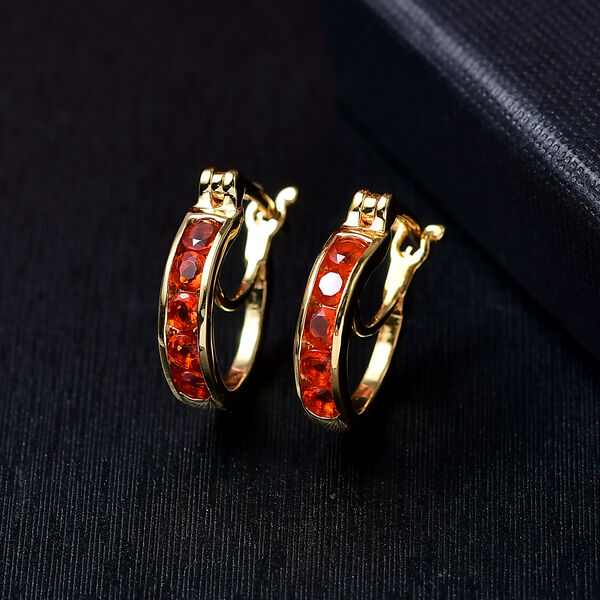 D'Joy AAA Blaze Feueropal Ohrringe, 925 Silber vergoldet - 0,49 ct. image number 2