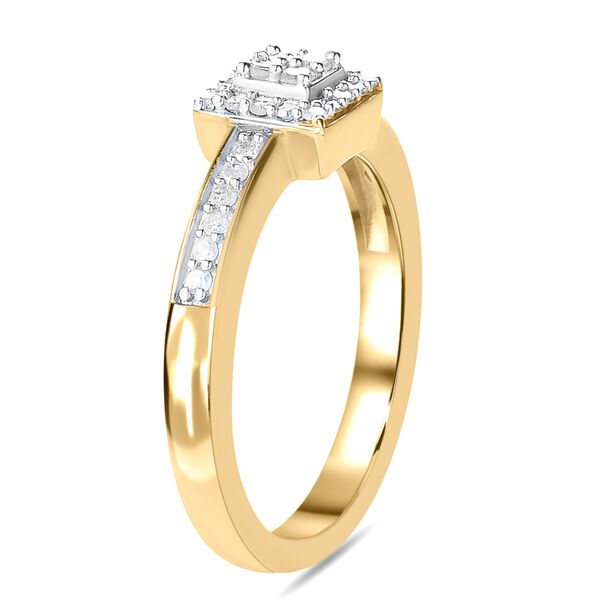 Diamant Ring 925 Silber Gelbgold Vermeil image number 6