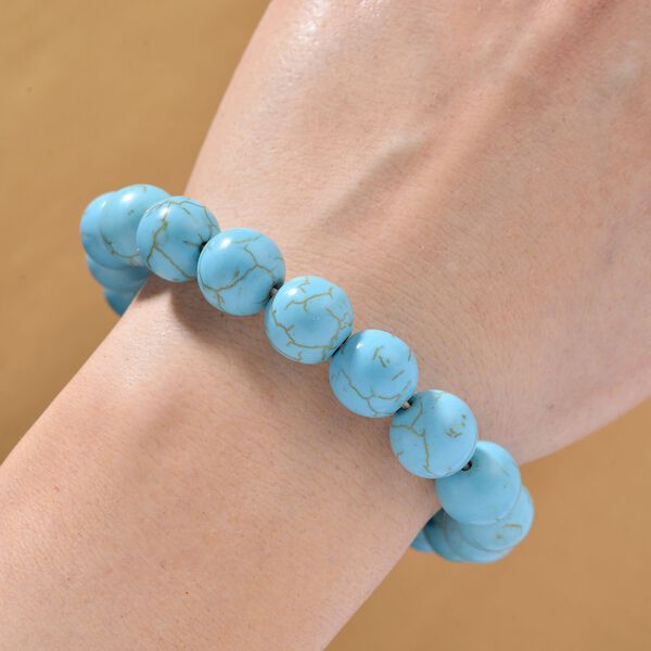 Blau rekonstituierter Howlith Armband Flexibel, ca. 192.50 ct image number 2