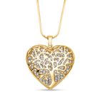 Weißer Kristall Anhänger mit Kette, goldfarben